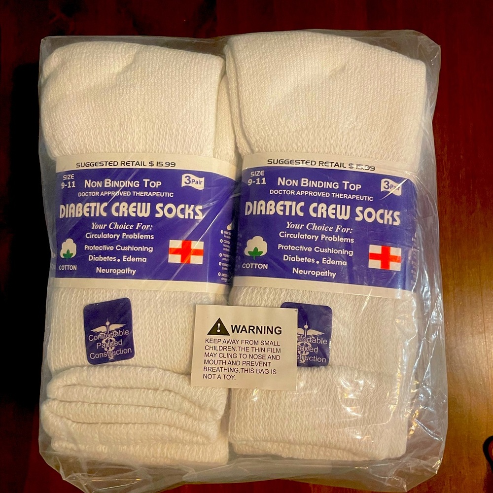 Rodex Diabetic crew socks, doctor approved therapeutic,